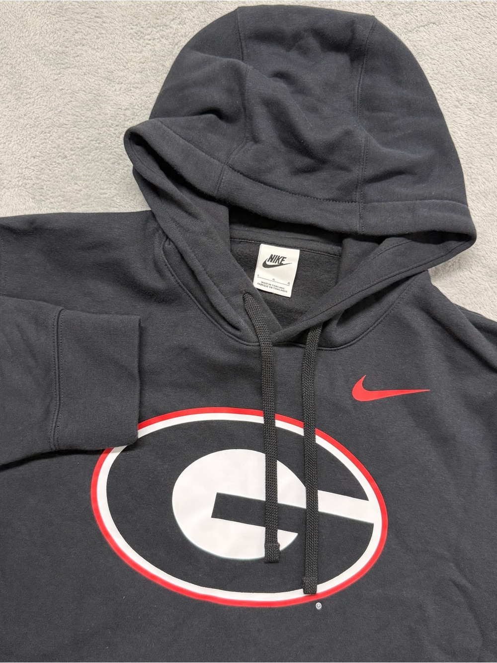 Georgia Bulldogs Nike Hoodie Mens Large Black Fleece Pullover Big Logo NCAA